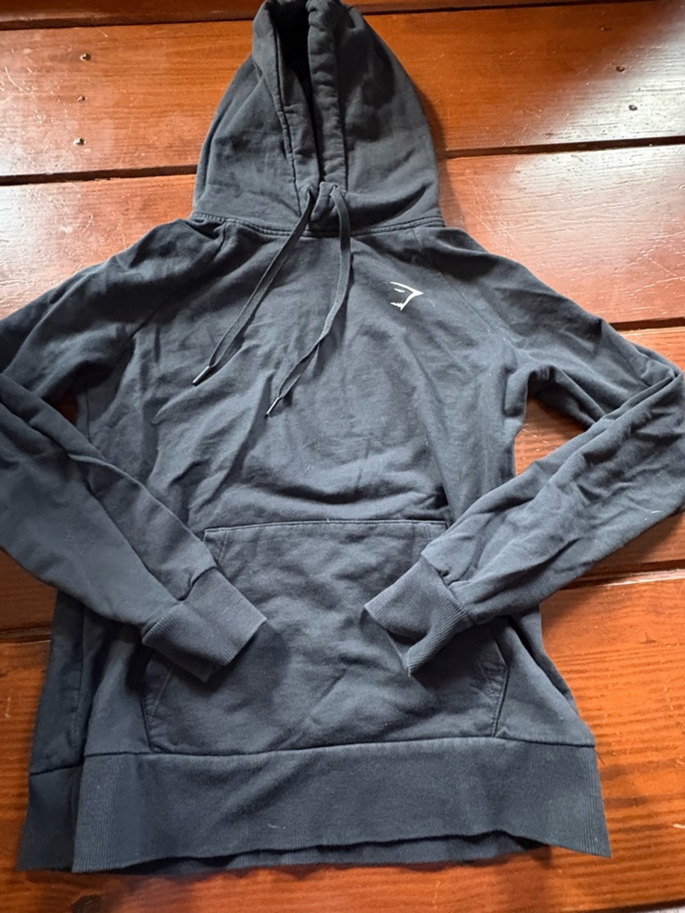 Gym Shark Black Pullover Hoodie with Small White Logo